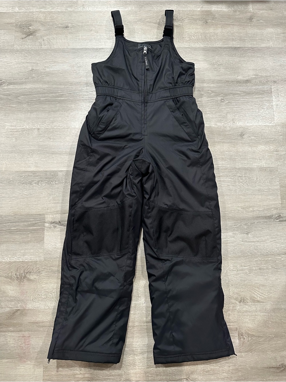 I325 NWOT LL Bean Kids Size 10 Black Ski Bib Winter One Piece Snow Suit